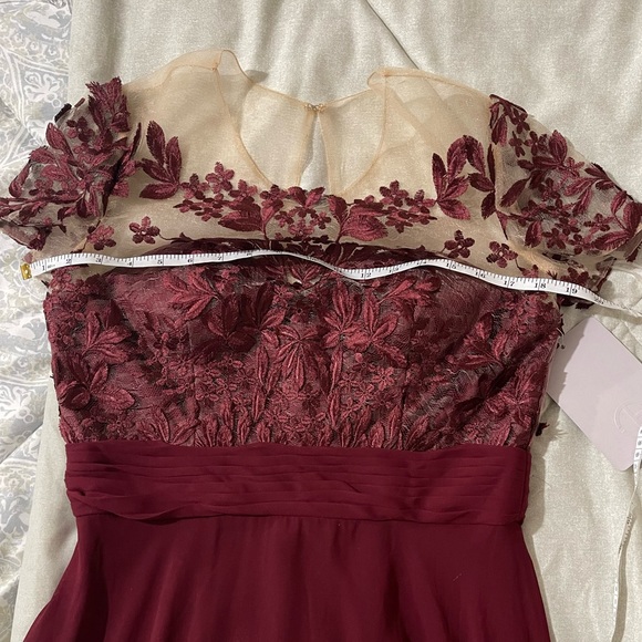 JS Collections Embroidered Illusion Bodice Dress - Picture 9 of 11